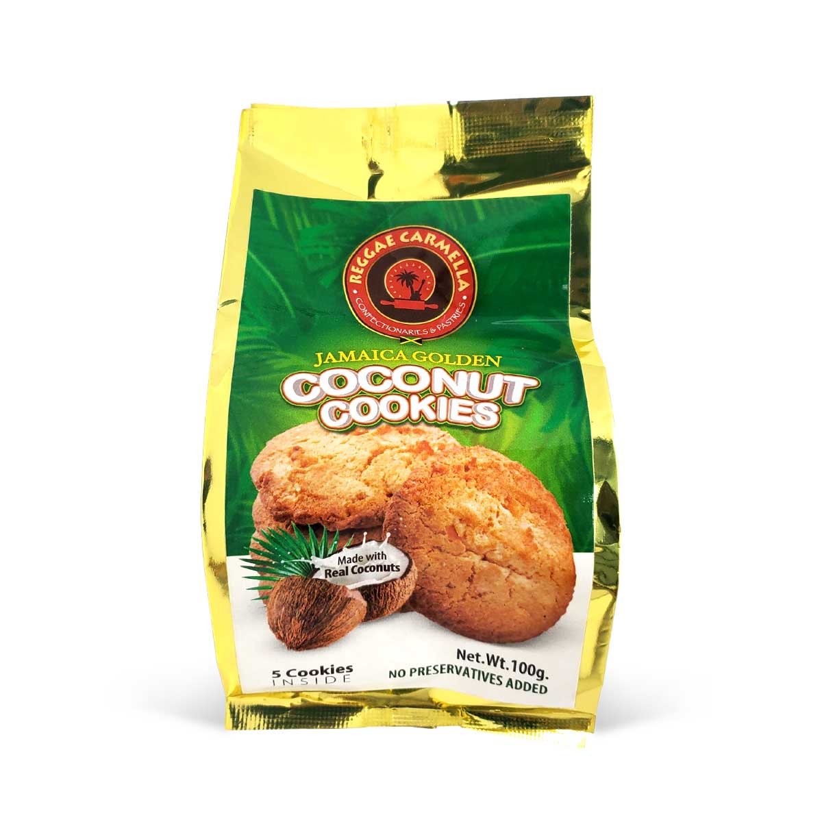 Reggae Carmella Jamaican Golden Coconut Cookies, 100g